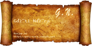 Gáti Nóra névjegykártya